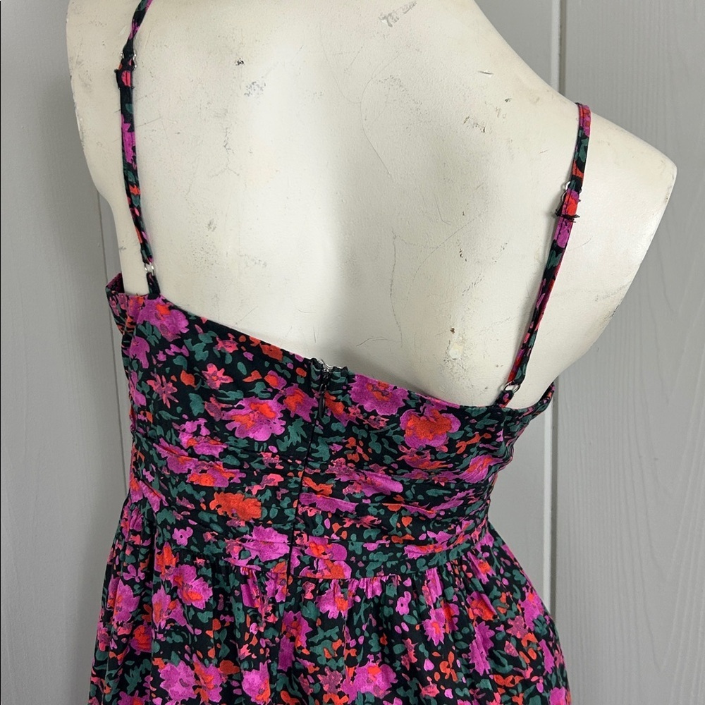 Fore Floral Tiered Boho Maxi Dress Cut Out medium Cotton Bohemian cottage core - Picture 7 of 11